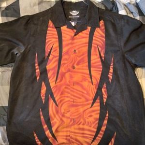 Genuine Harley Davidson Flames Button Down Short Sleeve Shirt limited in 2011